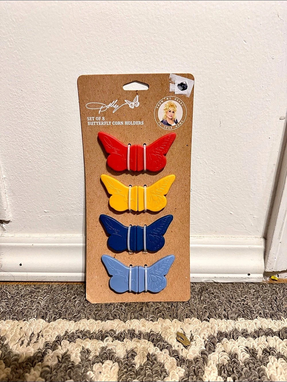 Molly & You Butterfly Hair Clips Set in Red & Yellow NWT